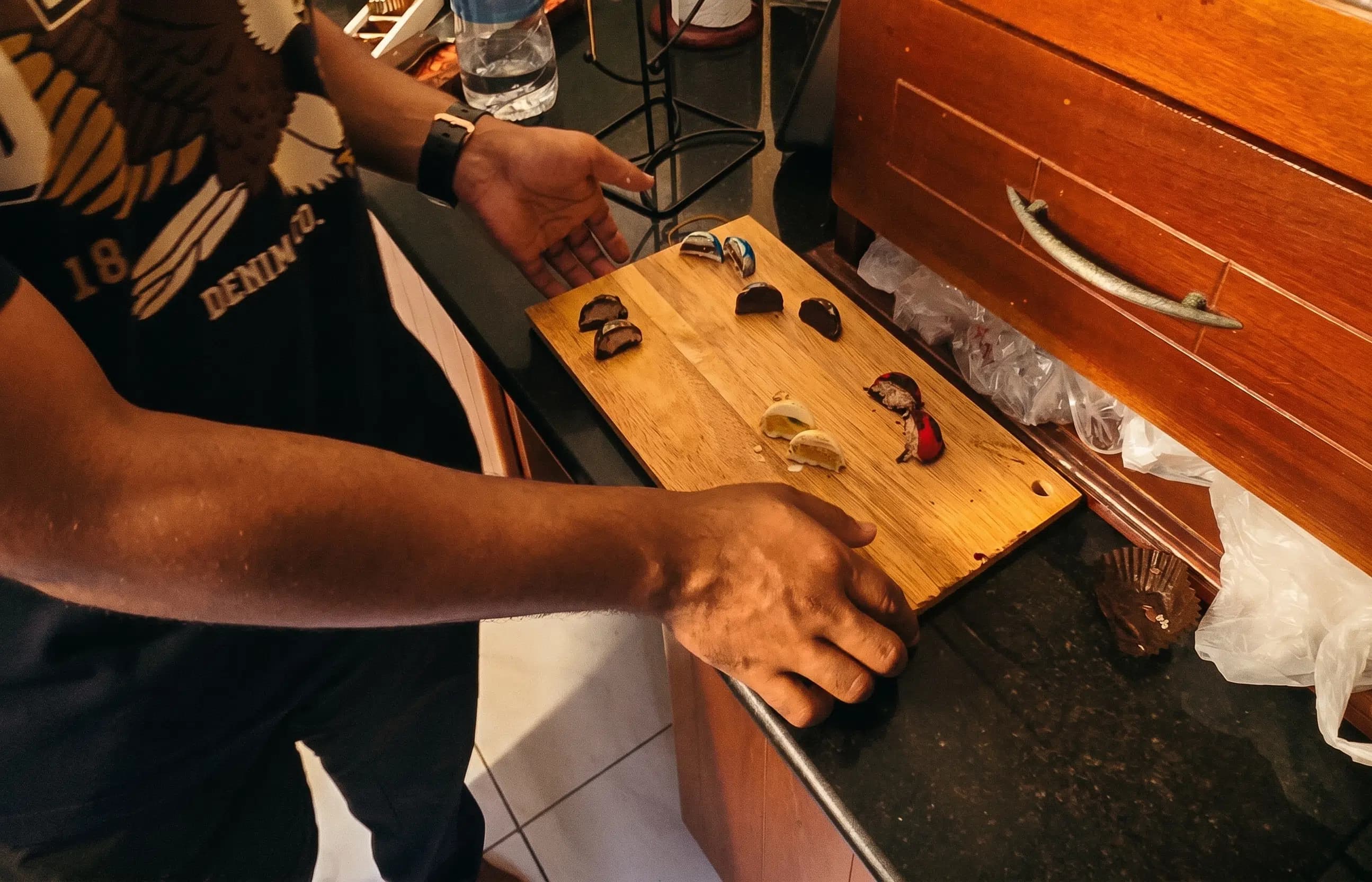 A home kitchen, one marble slab